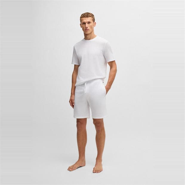 White 102 - Boss - Mens BOSS Bodywear Waffle T-Shirt with Structured Design