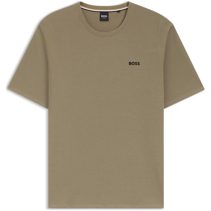 Boss Men's Brown Bodywear Waffle T-Shirt With Structured Design in Size M, Sports Direct