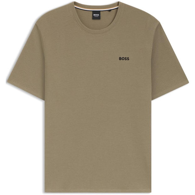 Open Brown 245 - Boss - Mens BOSS Bodywear Waffle T-Shirt with Structured Design