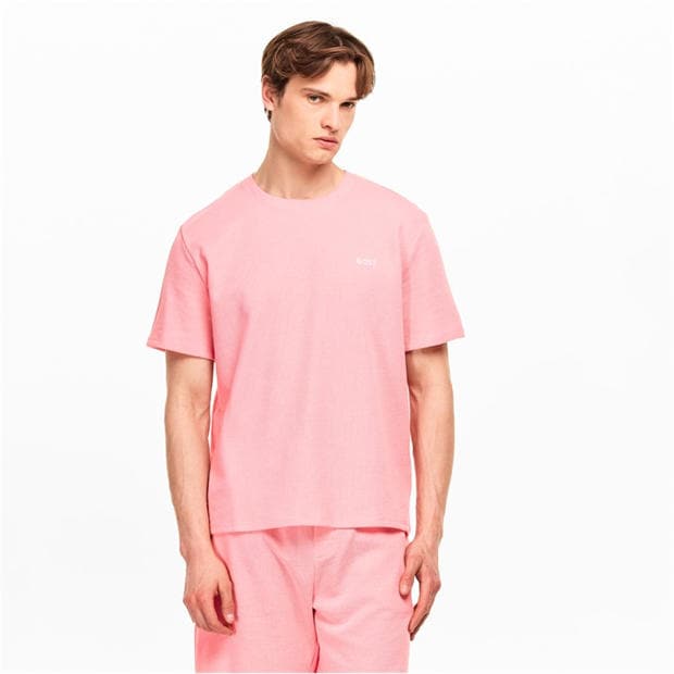 Pink 685 - Boss - Mens BOSS Bodywear Waffle T-Shirt with Structured Design