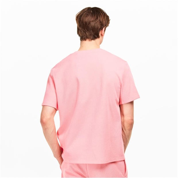 Pink 685 - Boss - Mens BOSS Bodywear Waffle T-Shirt with Structured Design