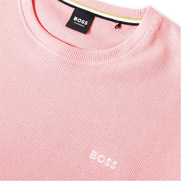 Pink 685 - Boss - Mens BOSS Bodywear Waffle T-Shirt with Structured Design