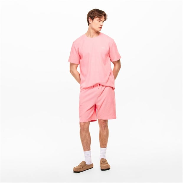Pink 685 - Boss - Mens BOSS Bodywear Waffle T-Shirt with Structured Design