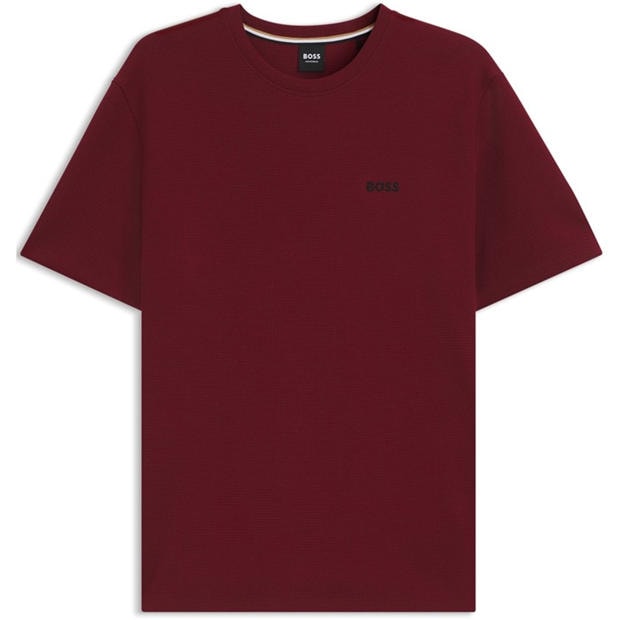 Dark Red - Boss - Mens BOSS Bodywear Waffle T-Shirt with Structured Design