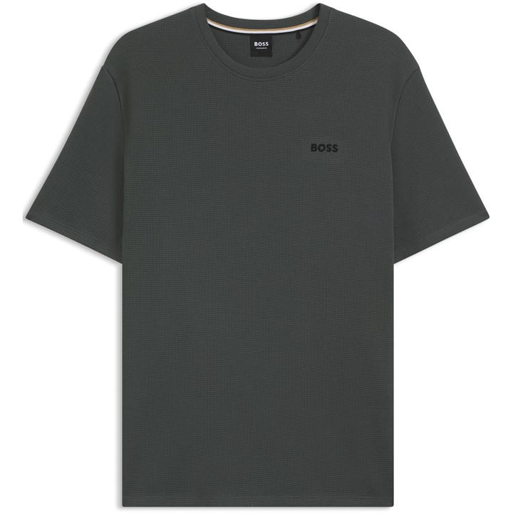 Boss Men's Green Bodywear Waffle T-Shirt With Structured Design in Size M, Sports Direct