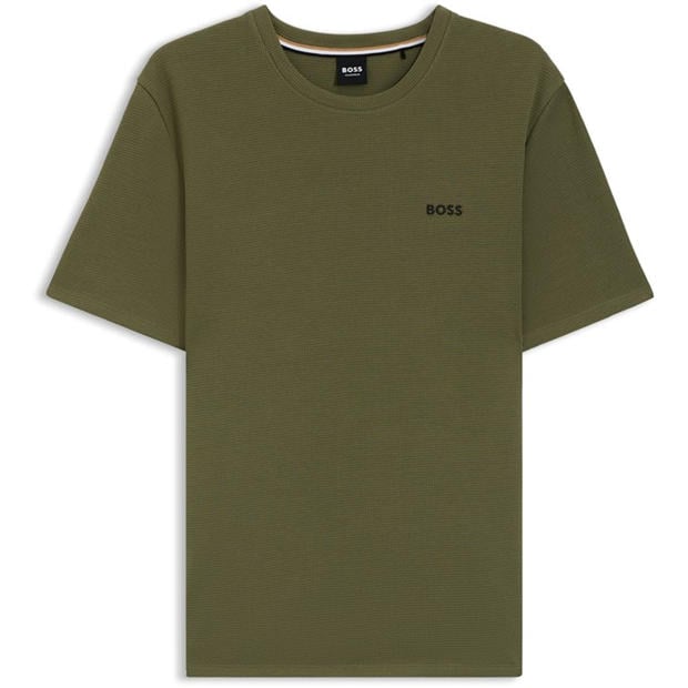 Khaki 350 - Boss - Mens BOSS Bodywear Waffle T-Shirt with Structured Design