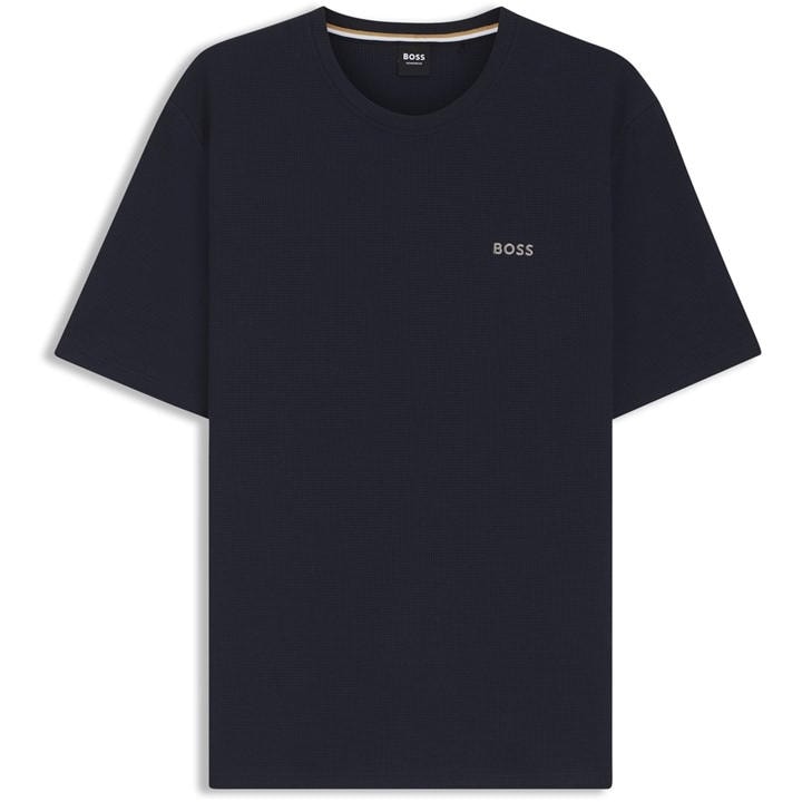 Boss Men's Blue Bodywear Waffle T-Shirt With Structured Design in Size M, Sports Direct