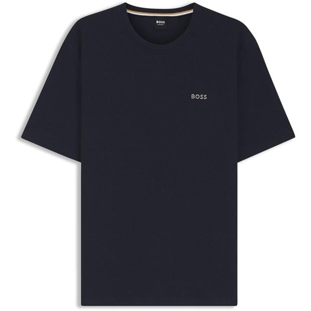 Navy 403 - Boss - Mens BOSS Bodywear Waffle T-Shirt with Structured Design