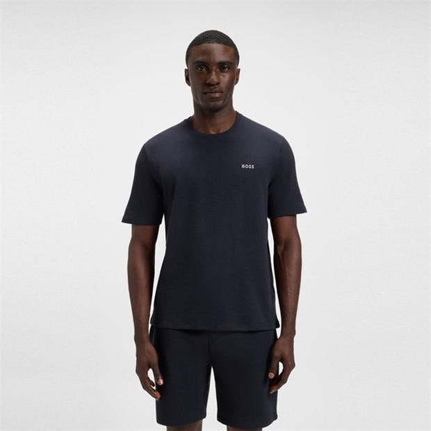 Navy 403 - Boss - Mens BOSS Bodywear Waffle T-Shirt with Structured Design