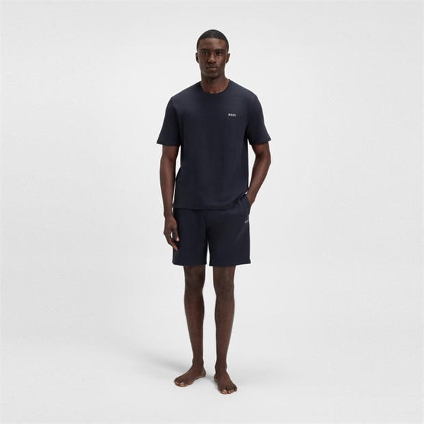 Navy 403 - Boss - Mens BOSS Bodywear Waffle T-Shirt with Structured Design
