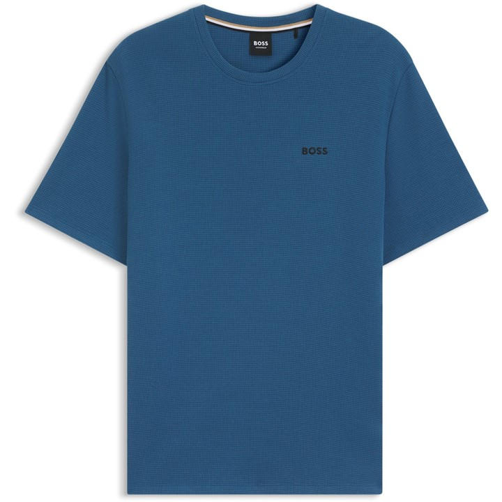 Boss Men's Blue Bodywear Waffle T-Shirt With Structured Design in Size M, Sports Direct