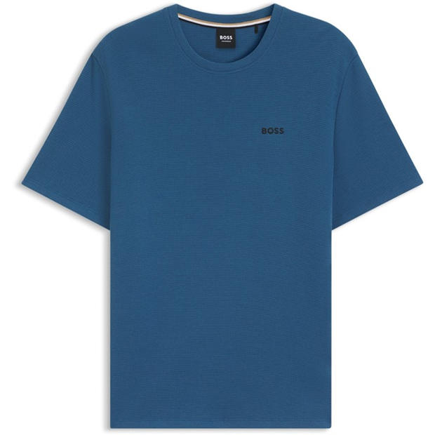 Blue 462 - Boss - Mens BOSS Bodywear Waffle T-Shirt with Structured Design
