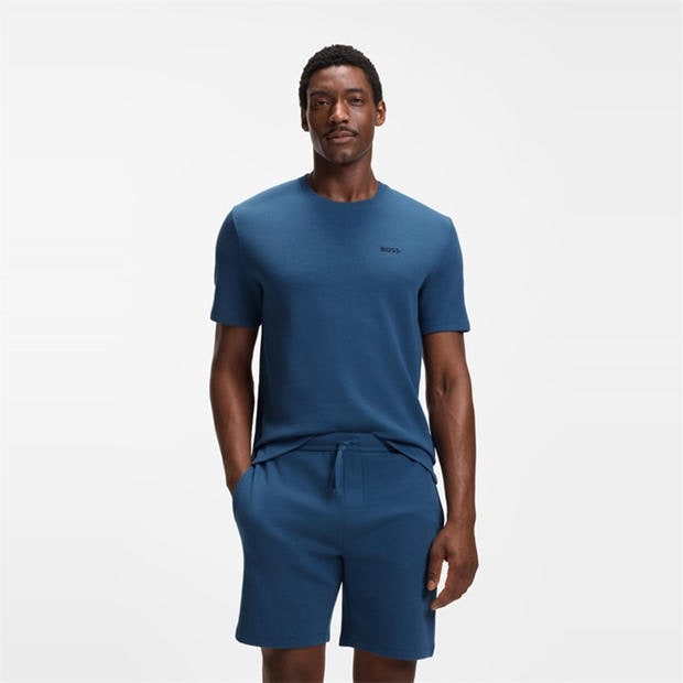 Blue 462 - Boss - Mens BOSS Bodywear Waffle T-Shirt with Structured Design