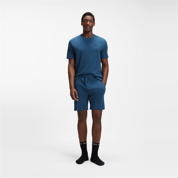 Blue 462 - Boss - Mens BOSS Bodywear Waffle T-Shirt with Structured Design
