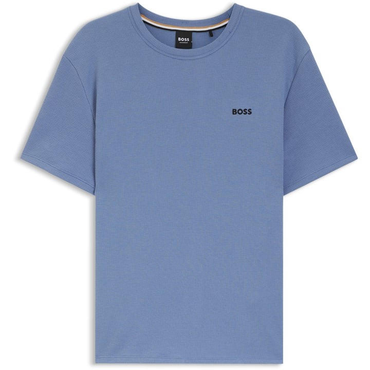 Boss Men's Blue Bodywear Waffle T-Shirt With Structured Design in Size M, Sports Direct
