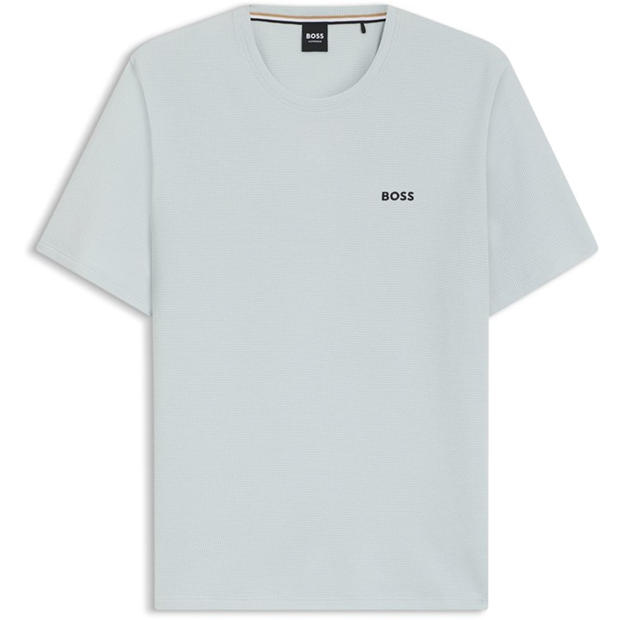 Open Blue 499 - Boss - Mens BOSS Bodywear Waffle T-Shirt with Structured Design