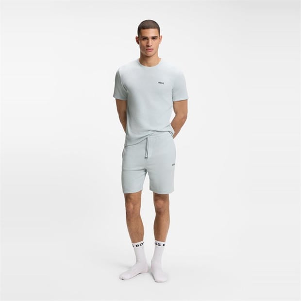 Open Blue 499 - Boss - Mens BOSS Bodywear Waffle T-Shirt with Structured Design