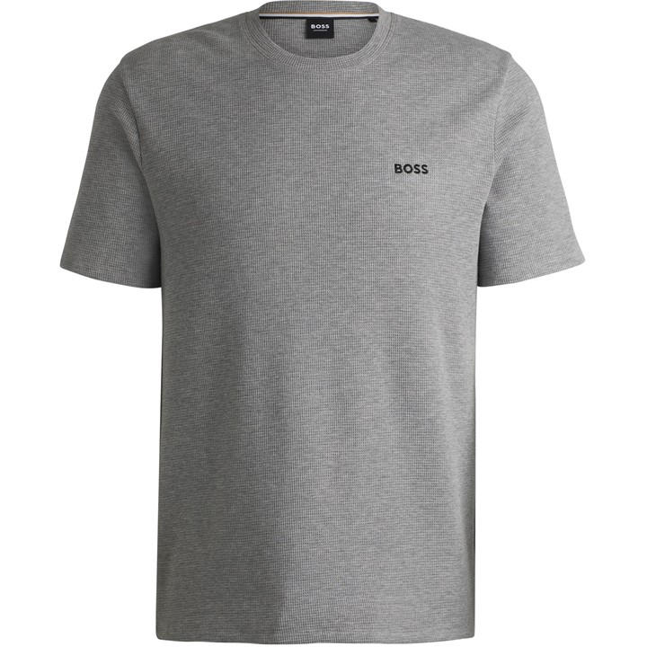 Boss Men's Grey Bodywear Waffle T-Shirt With Structured Design in Size M, Sports Direct