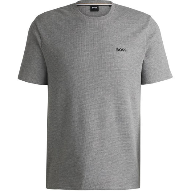 Medium Grey 033 - Boss - Mens BOSS Bodywear Waffle T-Shirt with Structured Design