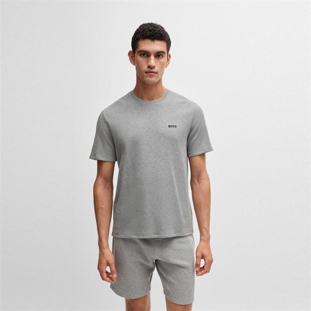 Medium Grey 033 - Boss - Mens BOSS Bodywear Waffle T-Shirt with Structured Design