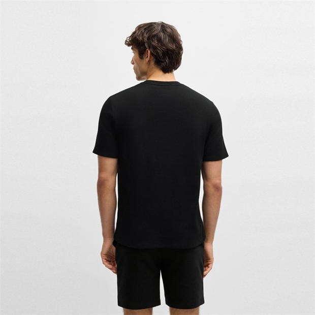 Black - Boss - Mens BOSS Bodywear Waffle T-Shirt with Structured Design