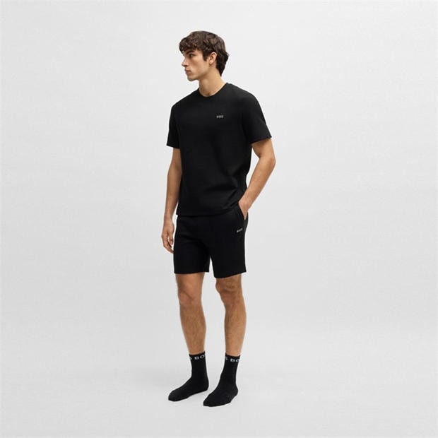 Black - Boss - Mens BOSS Bodywear Waffle T-Shirt with Structured Design