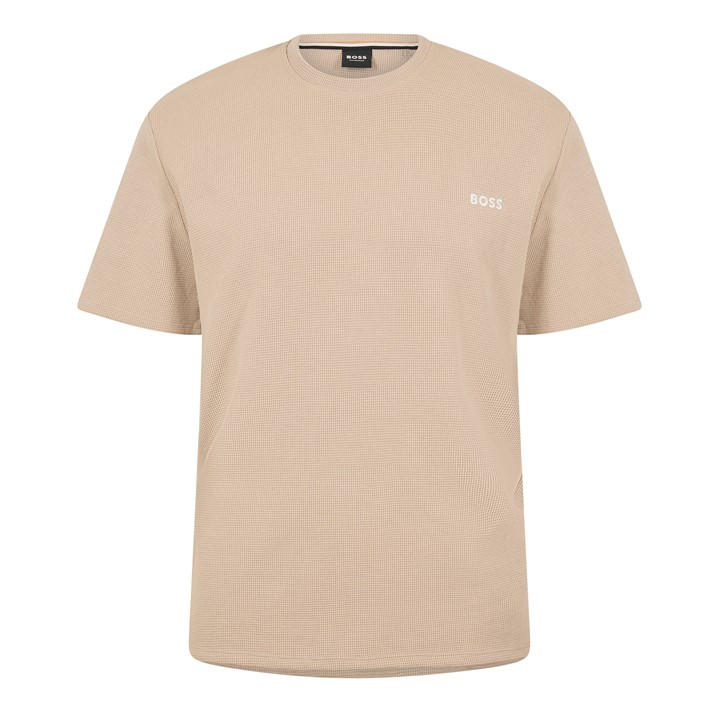 Boss Men's Beige Bodywear Waffle T-Shirt With Structured Design in Size XL, Sports Direct