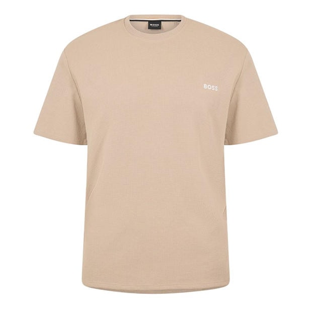 Beige 275 - Boss - Mens BOSS Bodywear Waffle T-Shirt with Structured Design