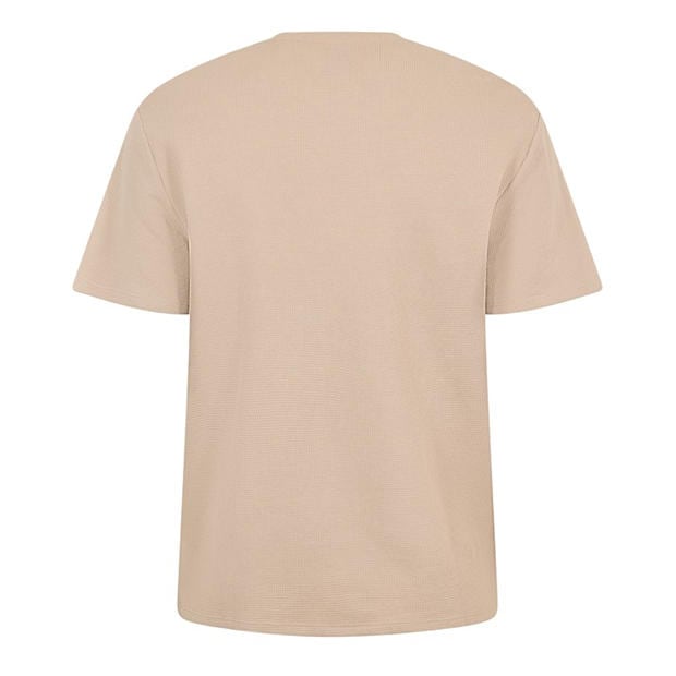 Beige 275 - Boss - Mens BOSS Bodywear Waffle T-Shirt with Structured Design