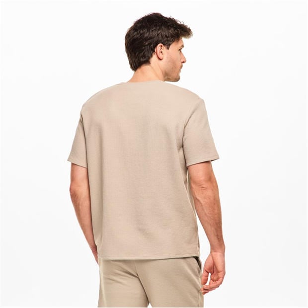 Beige 275 - Boss - Mens BOSS Bodywear Waffle T-Shirt with Structured Design