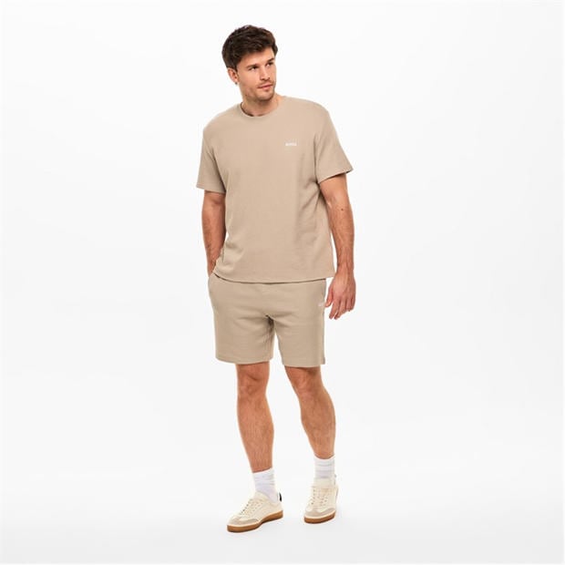 Beige 275 - Boss - Mens BOSS Bodywear Waffle T-Shirt with Structured Design