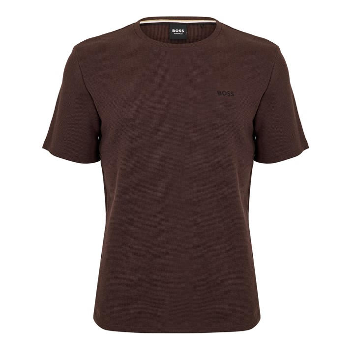 Boss Men's Brown Bodywear Waffle T-Shirt With Structured Design in Size M, Sports Direct