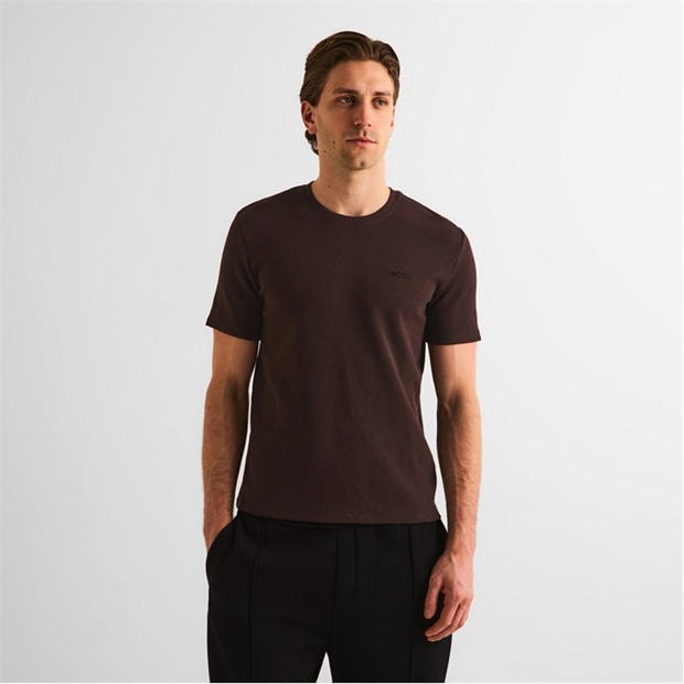 Brown 207 - Boss - Mens BOSS Bodywear Waffle T-Shirt with Structured Design