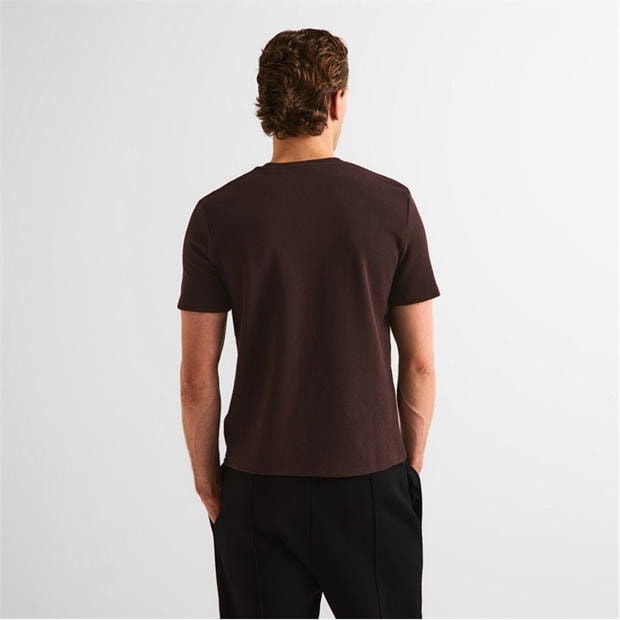 Brown 207 - Boss - Mens BOSS Bodywear Waffle T-Shirt with Structured Design
