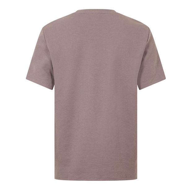 Mushroom 511 - Boss - Mens BOSS Bodywear Waffle T-Shirt with Structured Design