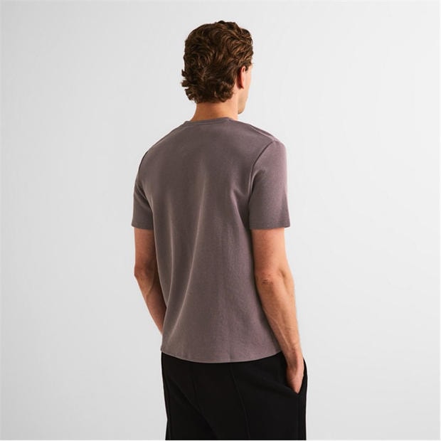 Mushroom 511 - Boss - Mens BOSS Bodywear Waffle T-Shirt with Structured Design