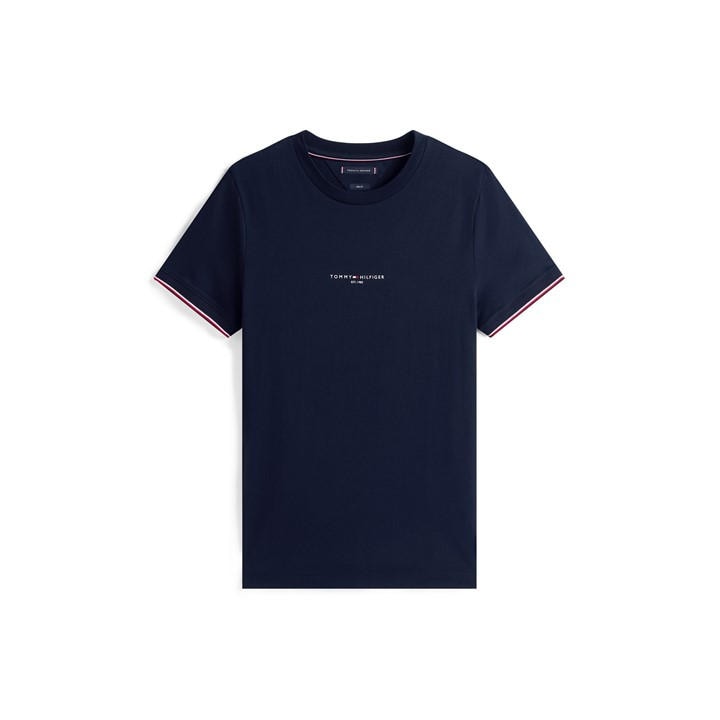 Tommy Hilfiger Men's Blue Logo Tipped T-Shirt in Size 2XL, Sports Direct