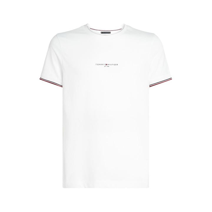 Tommy Hilfiger Men's White Logo Tipped T-Shirt in Size 2XL, Sports Direct