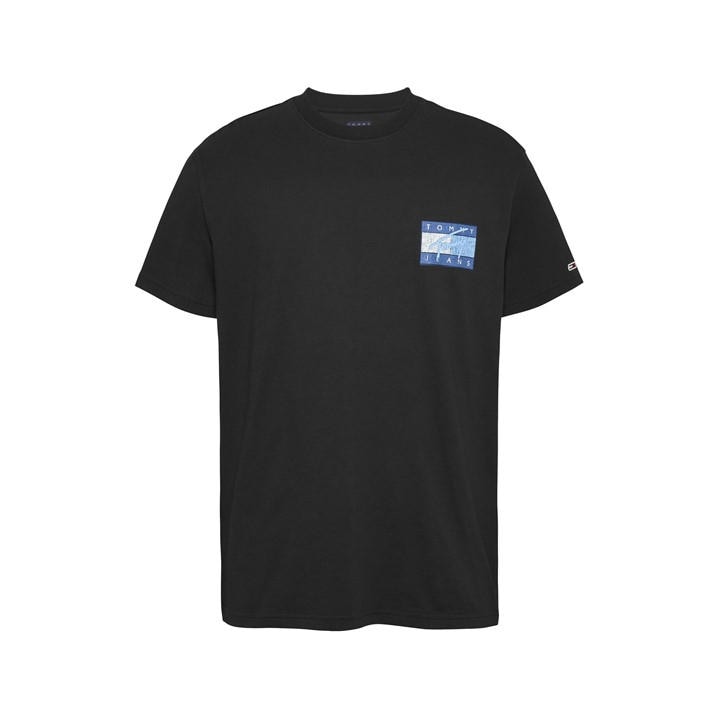 Tommy Jeans Men's Black Flag Logo T-Shirt in Size 2XL, Sports Direct