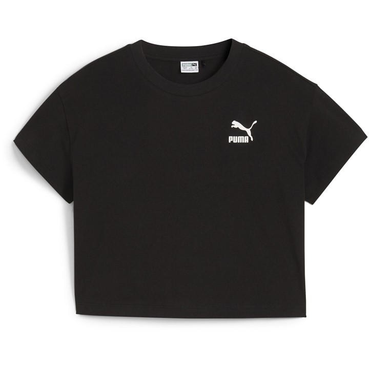 Puma Girls Black Better Classics Regular Fit T-Shirt in Size M, Sports Direct