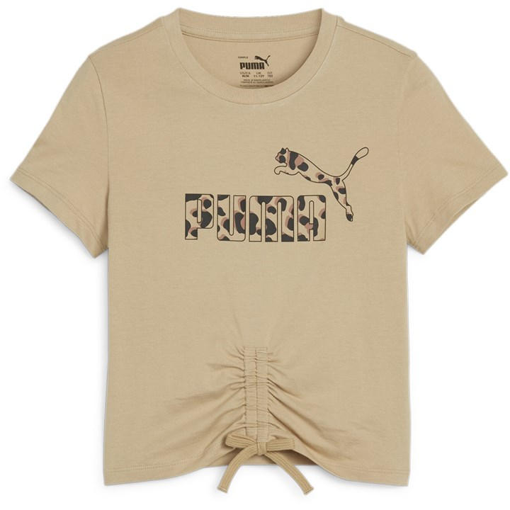 Puma Girls Beige Animal Regular Fit T-Shirt in Size L, Sports Direct