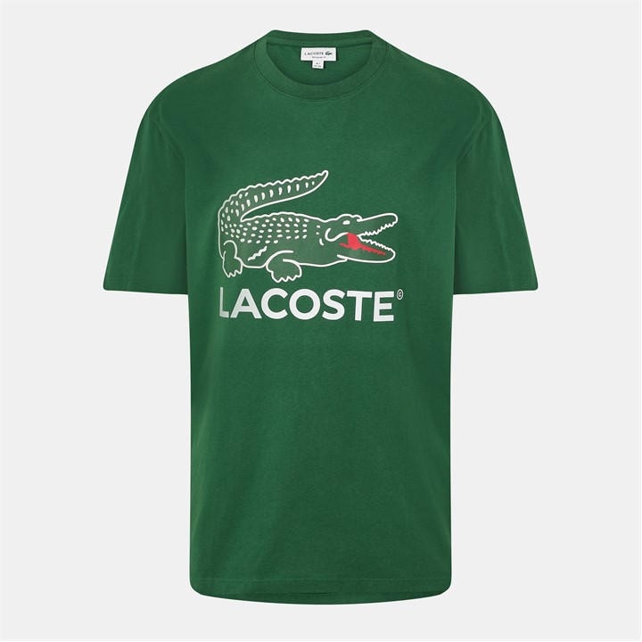 Lacoste Men' Green Large Logo T-Shirt in Size S, Sports Direct
