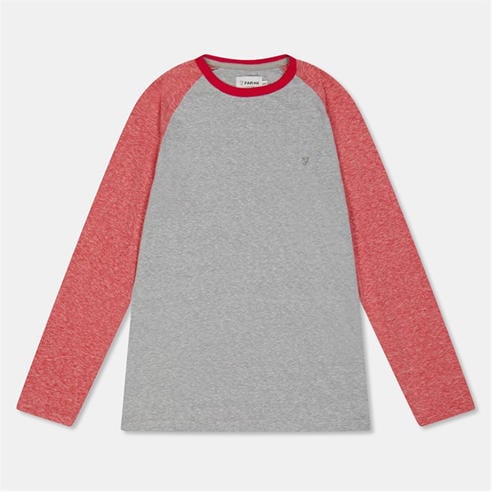 Farah - Unisex Kids' Injection Slub Ringer Long Sleeve T-Shirt