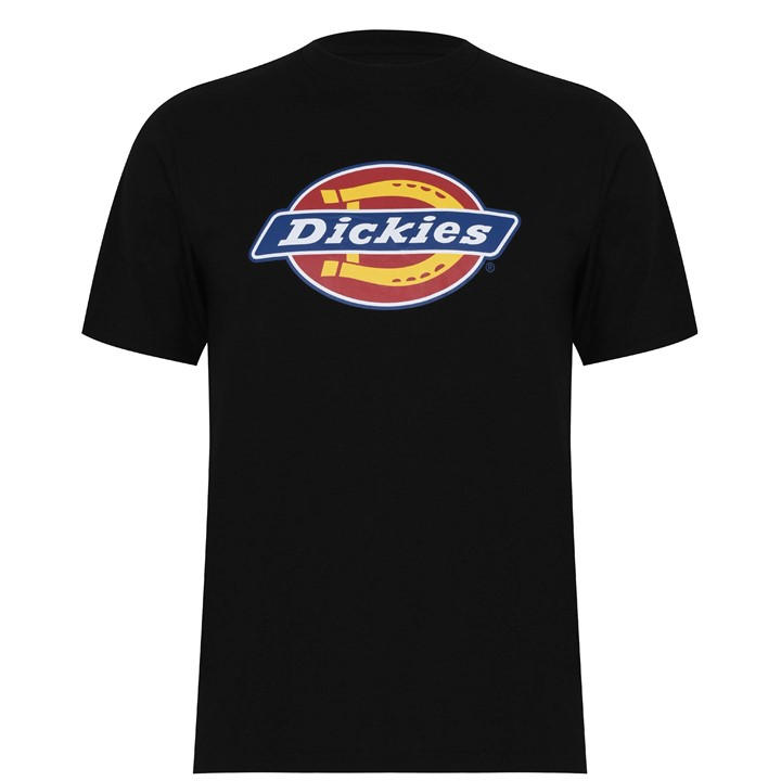 Dickies Men's Black Icon Cotton Short Sleeve T-Shirt in Size L, Sports Direct