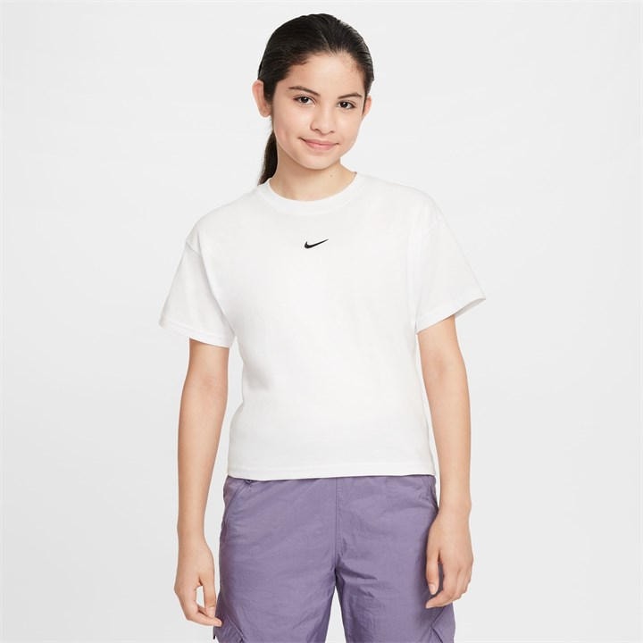 Nike Girls White Sportswear Big Kids' (') T-Shirt in Size S, Sports Direct