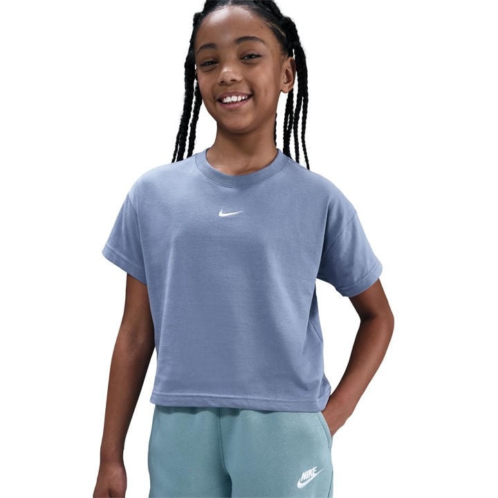 Nike Girls Blue Sportswear Big Kids' (') T-Shirt in Size S, Sports Direct