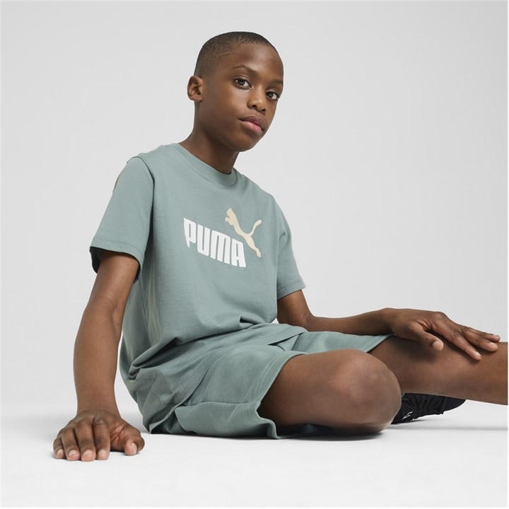 Puma Boys Green Kids' Essentials Graphic Regular Fit T-Shirt in Size 7 - 8 Years, Sports Direct