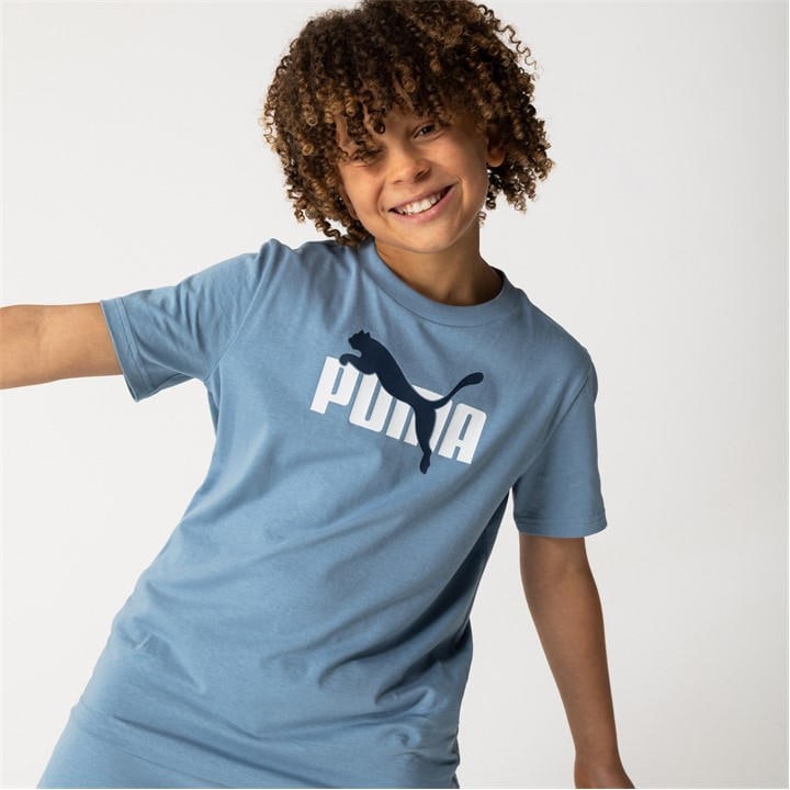 Puma Boys Blue Kids' Essentials Graphic Regular Fit T-Shirt in Size 11 - 12 Years, Sports Direct