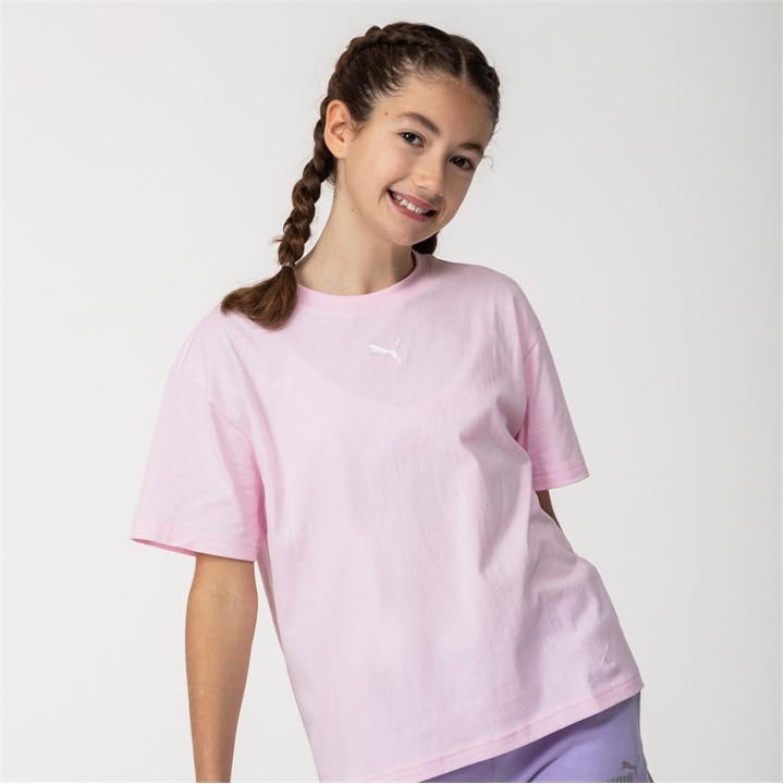 Puma Girls Pink Kids' Essentials Regular Fit T-Shirt in Size 13 - 14 Years, Sports Direct