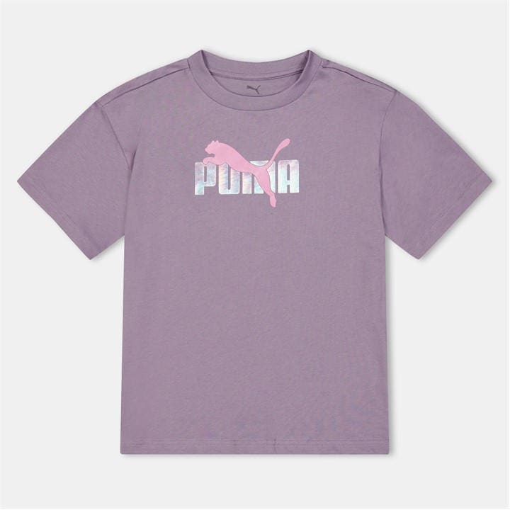 Puma Girls Purple Kids' Essentials Regular Fit T-Shirt in Size 13 - 14 Years, Sports Direct